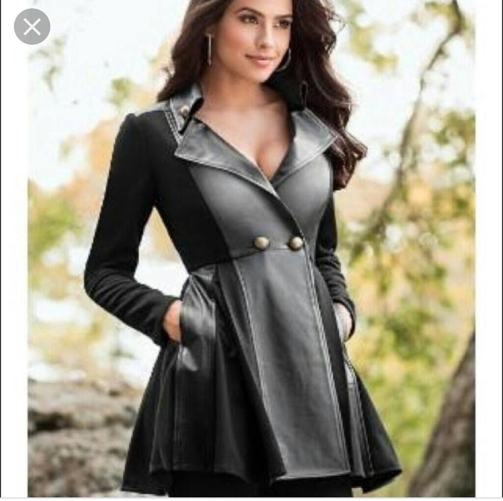 Venus Black Faux Leather Jacket